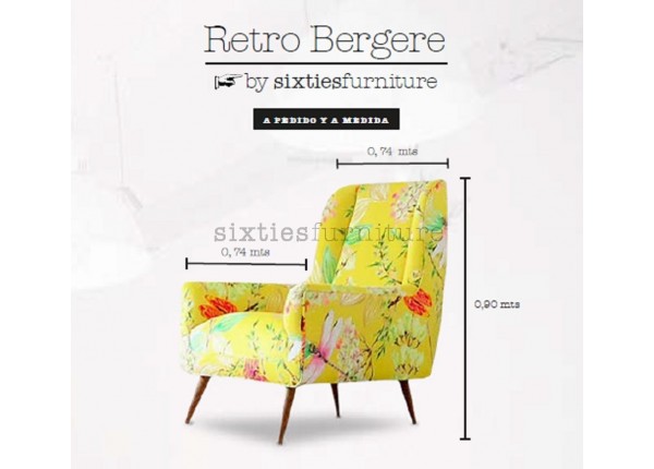 Sillón Retro Bergere 1 Cuerpo - Amplios Colores